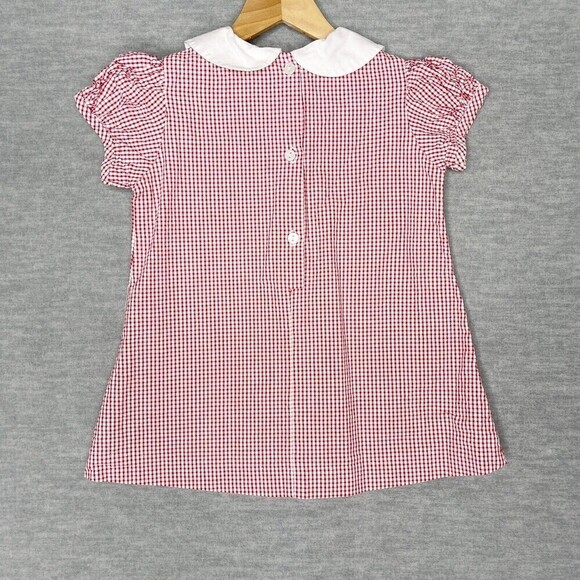 Betti Terell Size 18 Month Sailboat‎ Shift Dress Red Gingham Seersucker Appliqué - Picture 4 of 7